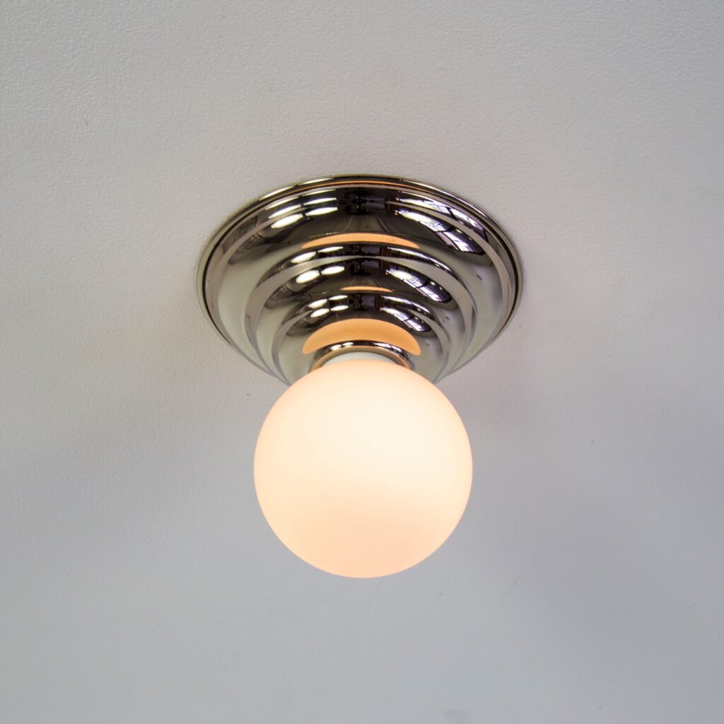 Hive Flush Mount in Nickel by Research.Lighting