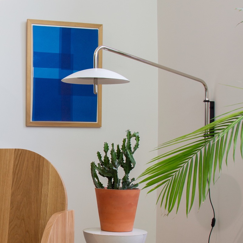 Signal Arm Sconce in White & Nickel by Souda