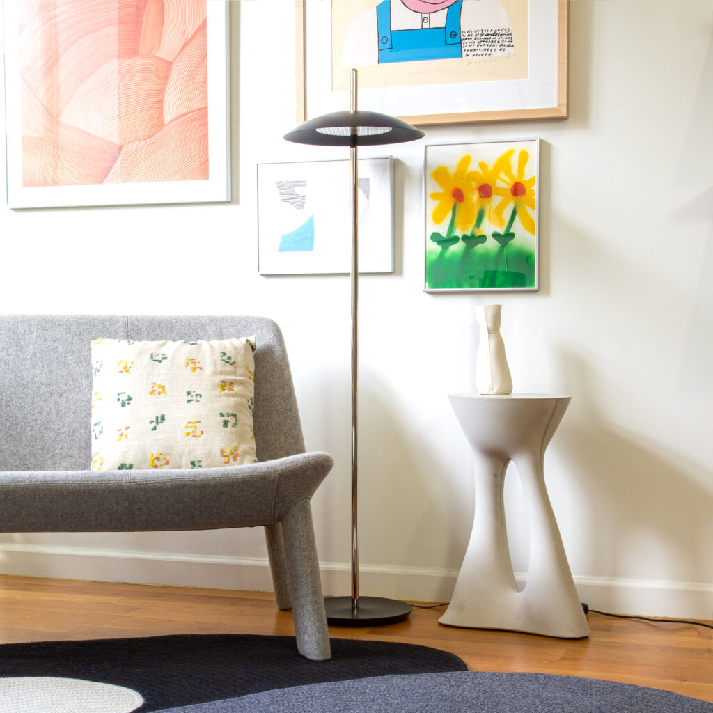 Signal Floor Lamp in Black & Nickel by Souda