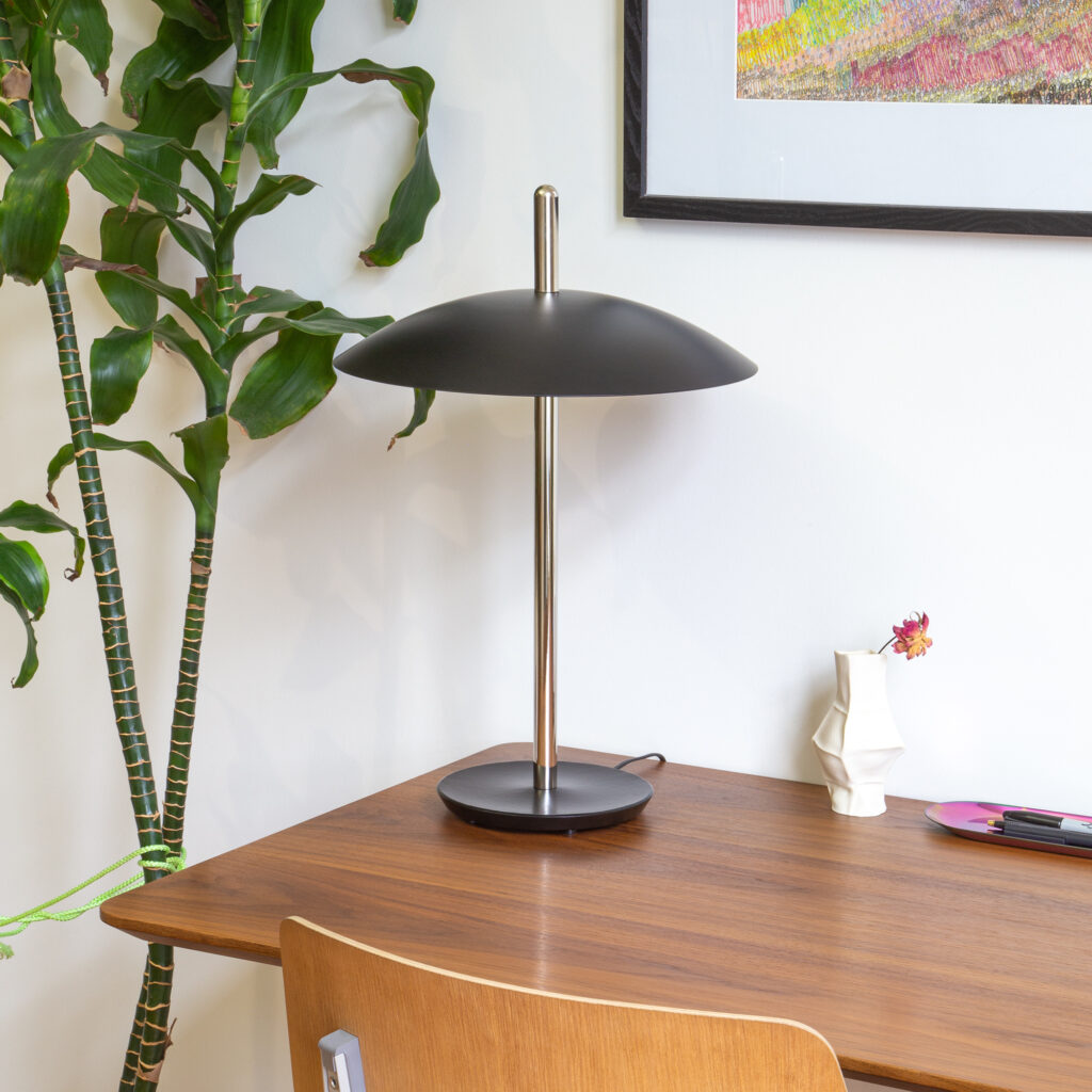 Signal Table Lamp in Black & Nickel by Souda
